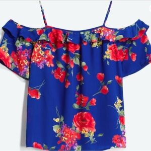NWT Skies Are Blue Floral Ruffle Blouse